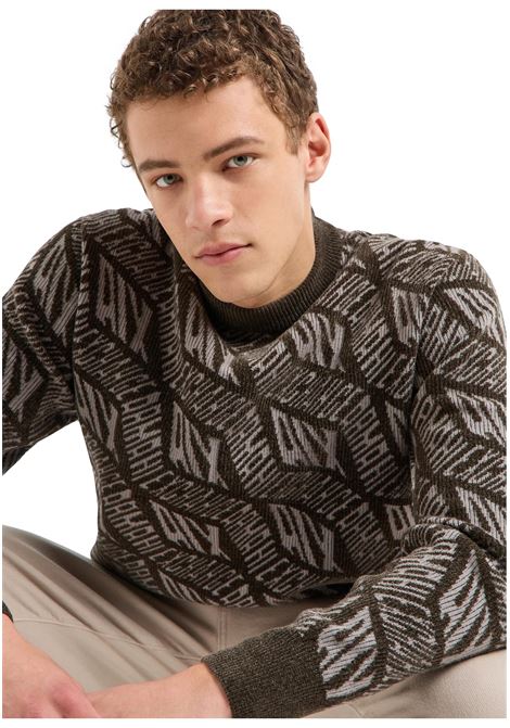 Emporio Armani Wool turtleneck with monogram - EMPORIO